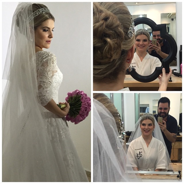 Dia da Noiva de Mariana Gracia no JJ Cabeleireiros