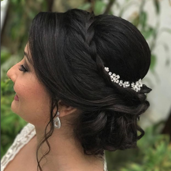 Dia da Noiva Luiza Hanna Rosa no JJ Cabeleireiros