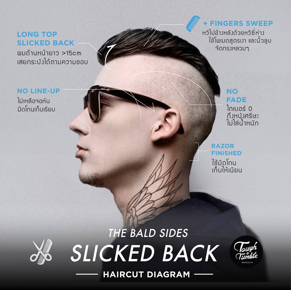corte masculino bald sides slicked back no JJ Cabeleireiros