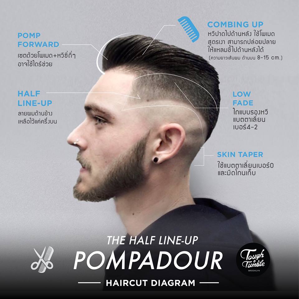 corte masculino half line up pompadour no JJ Cabeleireiros