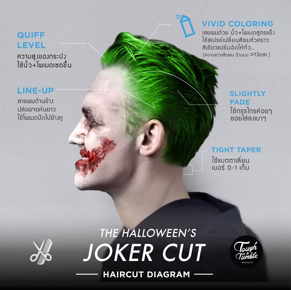corte masculino halloweens joker cut no JJ Cabeleireiros